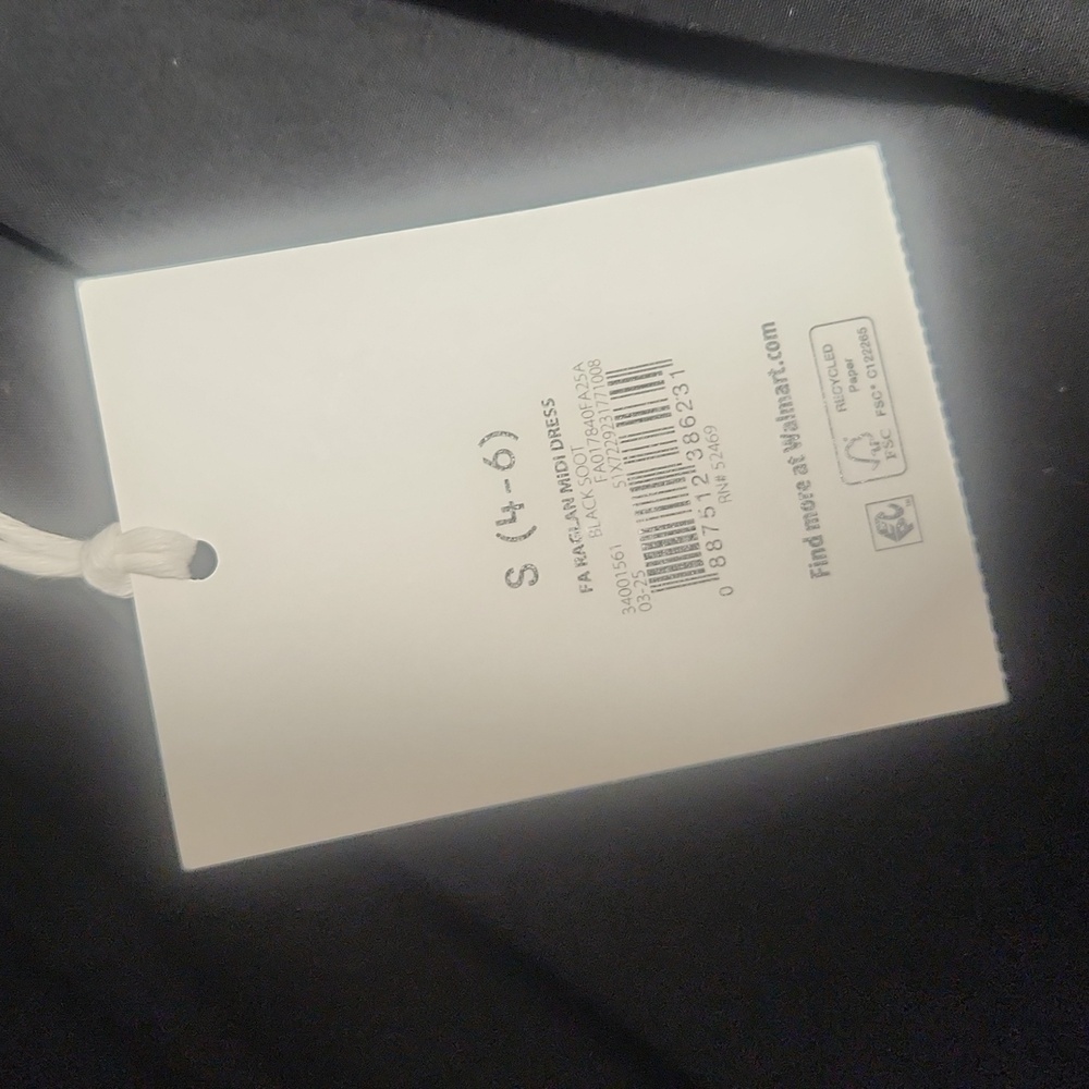NWT Free Assembly Black Cotton Dress, Size Small - Picture 10 of 13